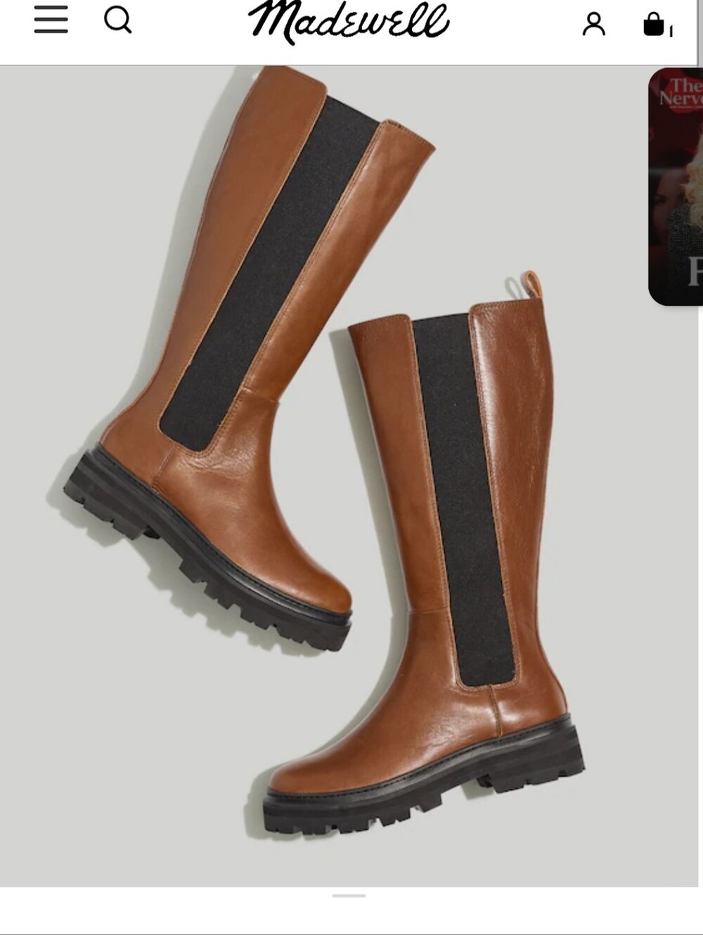 Madewell The Poppy Tall Lugsole Boots in brown leather 7.5 - Picture 9 of 9